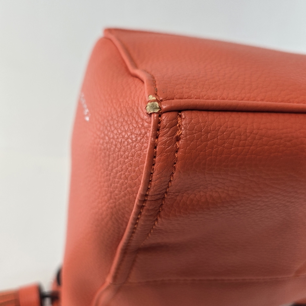 Tahari Orange Quilted Leather Hobo with Tassel - Picture 8 of 12